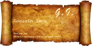 Goszein Imre névjegykártya